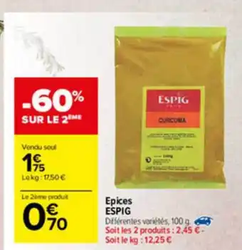 Carrefour Market épices Espig offre