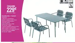 Carrefour Ensemble table + 4 fauteuils offre