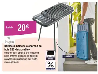 Carrefour HYBA Barbecue nomade à charbon de bois S20 Incroyable offre