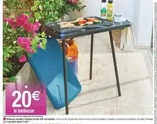 Carrefour Hubo Barbecue nomade à charbon de bois S20 Incroyable offre