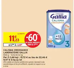 Intermarché LABORATOIRE GALLIA Calisma croissance offre