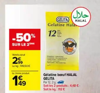Carrefour Market Gélatine Bœuf Halal Gelita offre