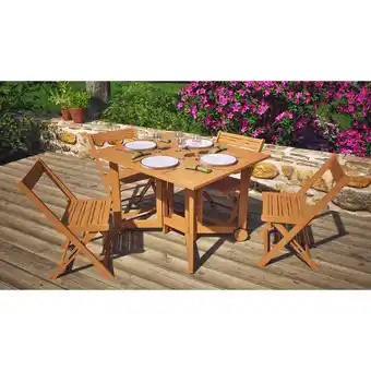 Carrefour HYBA Set table et 4 chaises balcon Bali offre