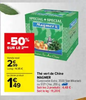 Carrefour Market Thé Vert De Chine Magmer offre