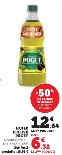 Super U Huile d'olive puget offre