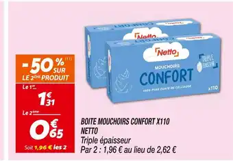 Netto NETTO Boite mouchoirs confort x110 offre