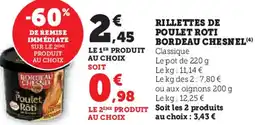 Super U Rillettes de poulet roti bordeau chesnel offre