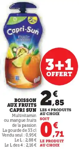 Super U Boisson aux fruits capri sun offre