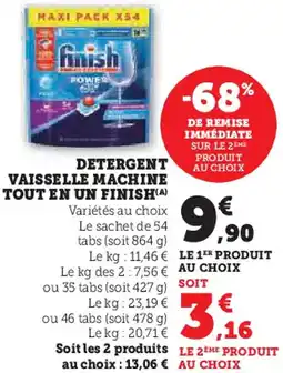 Super U Detergent vaisselle machine tout en un finish offre