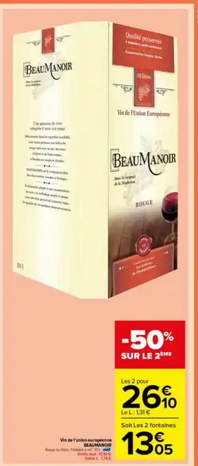 Carrefour Market Vin De L'union Européenne Beaumanoir offre
