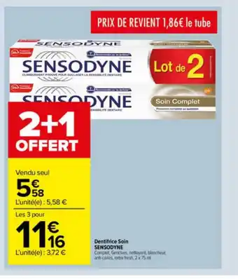 Carrefour Market Dentifrice Soin Sensodyne offre