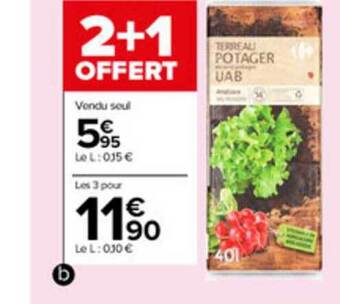 Carrefour Market Terreau Potager offre