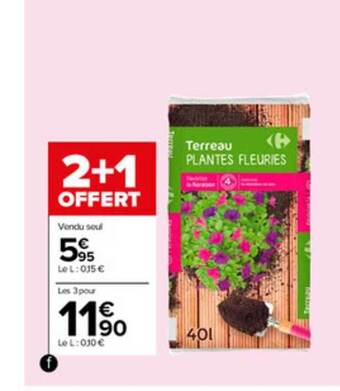Carrefour Market Terreau Plantes Fleuries offre