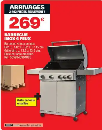 Brico Dépôt Barbecue inox 4 feux offre