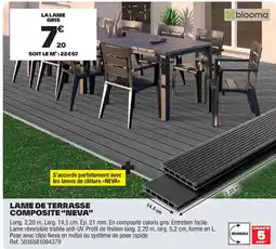 Brico Dépôt Lame de terrasse composite "neva” offre