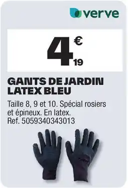 Brico Dépôt Gants de jardin latex bleu offre