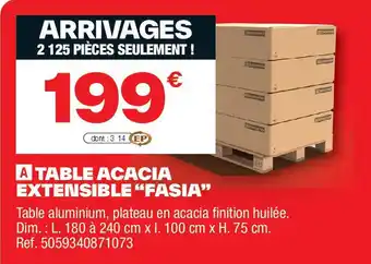 Brico Dépôt Table acacia extensible "fasia" offre