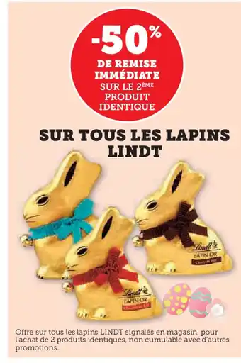 U Express LINDT Sur tous les lapins offre