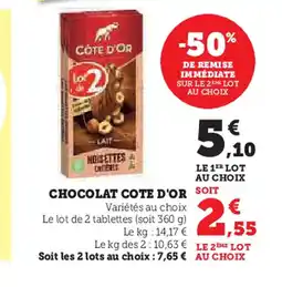 U Express COTE D'OR Chocolat offre