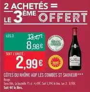 Match Côtes du rhône aop les combes offre