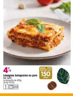 Croque Gel Lasagnes bolognaise au porc offre