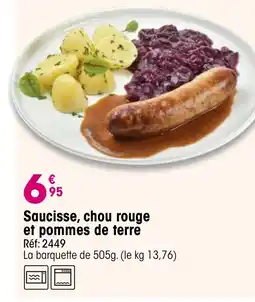 Croque Gel Saucisse, chou rouge et pommes de terre offre