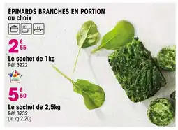 Croque Gel Épinards branches en portion offre