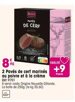 Croque Gel Pavés de cerf marinés au poivre et à la crème offre