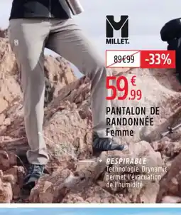 Intersport MILLET Pantalon de randonnée femme offre