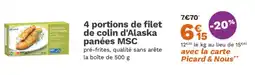 Picard 4 portions de filet de colin d'Alaska panées MSC offre