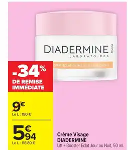 Carrefour DIADERMINE Crème Visage offre