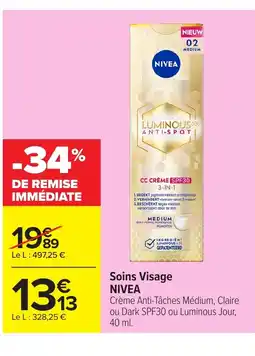 Carrefour NIVEA Soins Visage offre