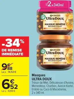 Carrefour ULTRA DOUX Masques offre