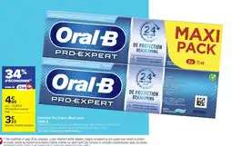 Carrefour ORAL B Dentifrice Pro Expert Maxi pack offre