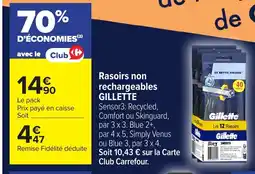 Carrefour GILLETTE Rasoirs non rechargeables offre