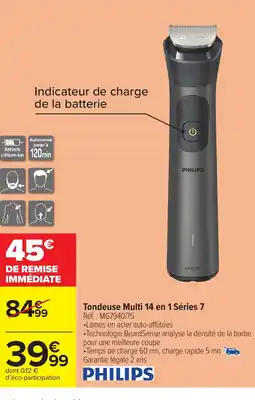 Carrefour PHILIPS Tondeuse Multi 14 en 1 Series 7 offre