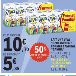 E.Leclerc Express CANDIA Lait uht viva 10 vitamines format familial offre