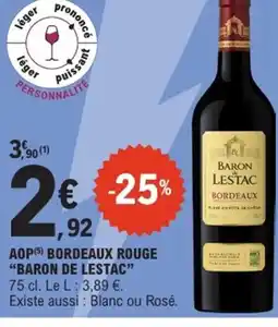 E.Leclerc Express BARON DE LESTAC Aop bordeaux rouge offre