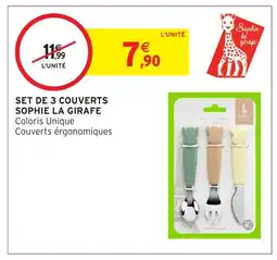 Intermarché Hyper Set de 3 couverts sophie la girafe offre