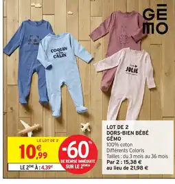 Intermarché Hyper Lot de 2 dors-bien bébé offre