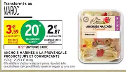 Intermarché Hyper Anchois marinés à la provençale producteurs et commercants offre