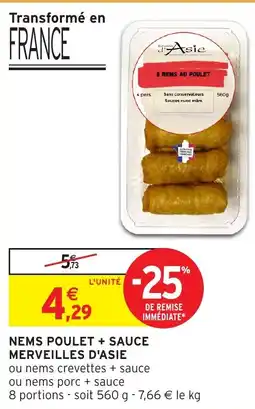 Intermarché Hyper Nems poulet + sauce merveilles d'asie offre