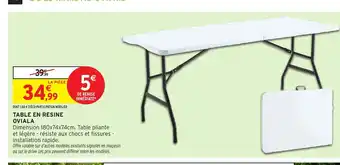 Intermarché Hyper Table en resine oviala offre