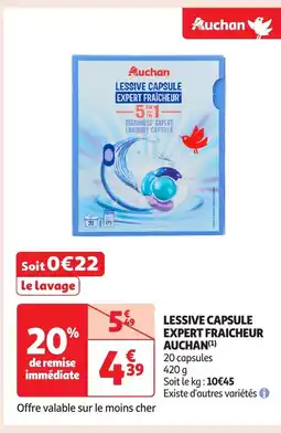 Auchan Lessive capsule expert fraicheur offre