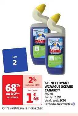 Auchan CANARD Gel nettoyant wc vague océane offre