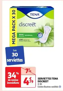 Auchan Serviettes tena discreet offre