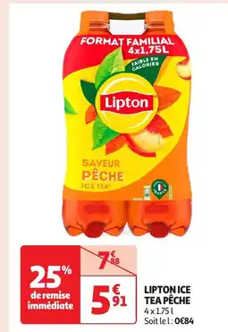 Auchan LIPTON ice tea pêche offre