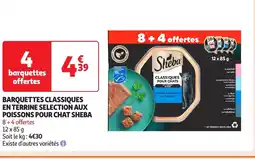 Auchan SHEBA Barquettes classiques en terrine selection aux poissons pour chat offre