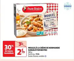 Auchan POM BISTRO Moules à la crème de normandie surgelé offre