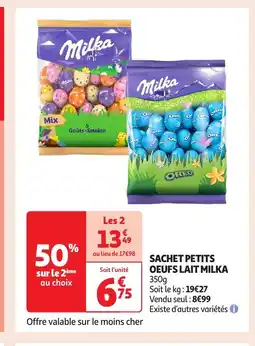 Auchan MILKA Sachet petits oeufs lait offre